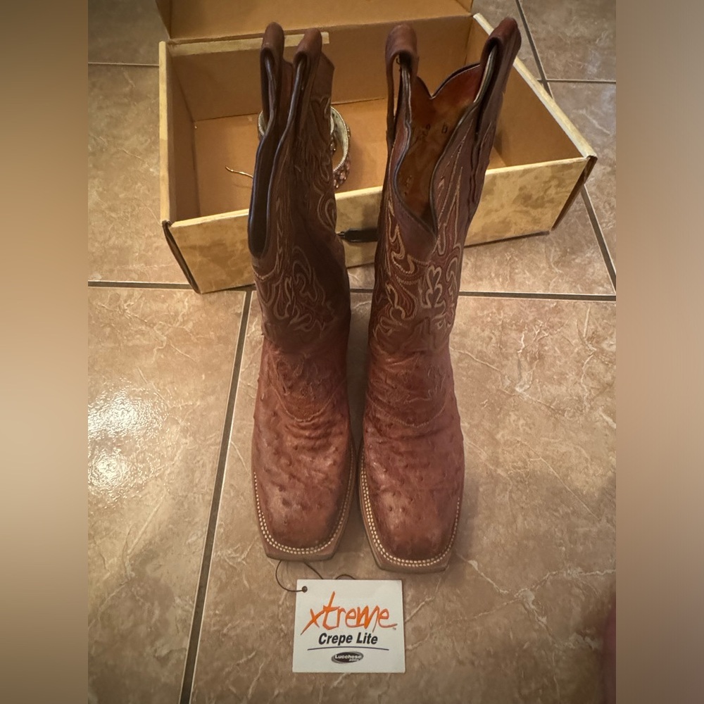 Luccchese 2000 Crepe Lite Exotic Ostrich Boots